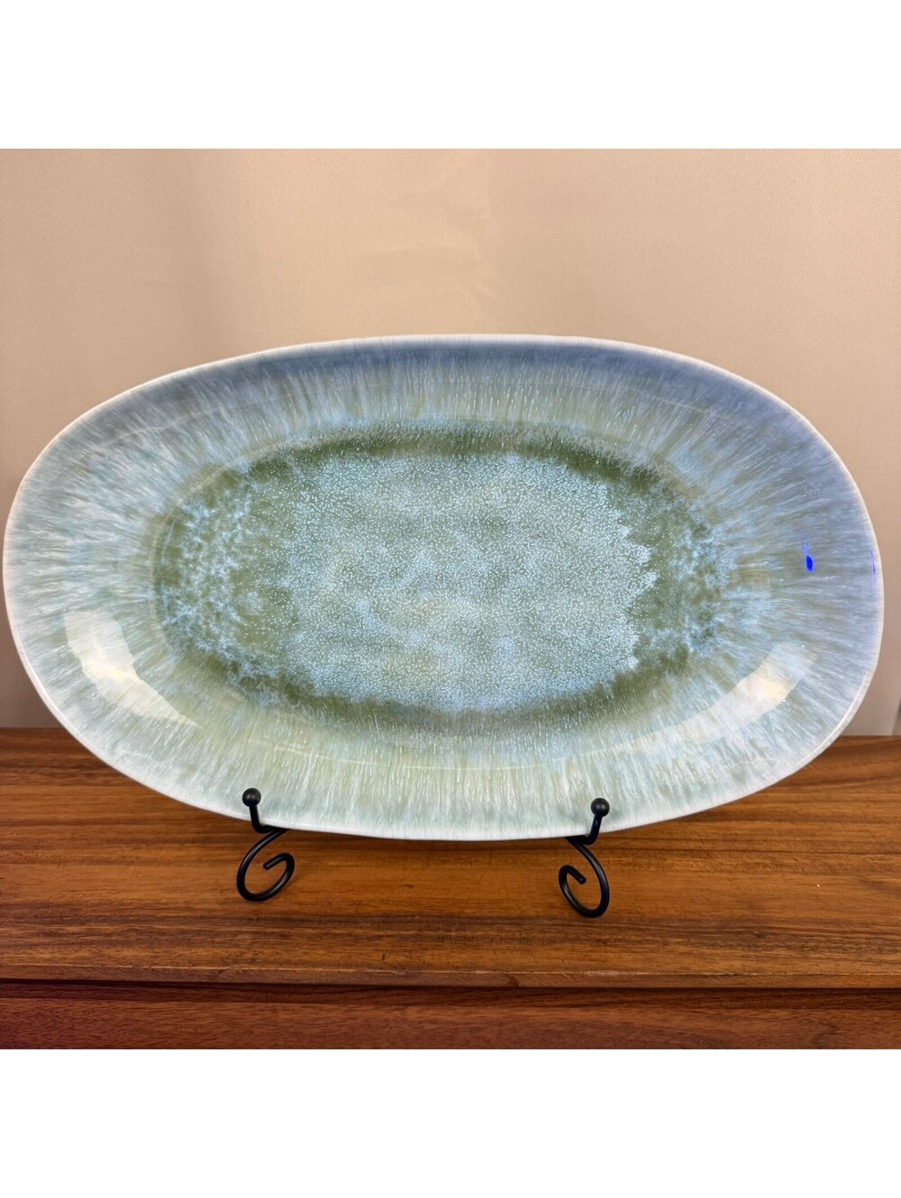 VTG. West Elm Oval Ceramic Serving Platter Made in Portugal